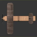 Wooden Electric Toy Biplane With Spinning Propeller And Movable Wheels For Kids Play