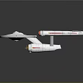 USS Enterprise NCC-1701 Spaceship Model With Saucer Section And Twin Red Engines For Space Exploration