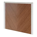 Elegant Wooden Bedroom Accent Wall With Herringbone Pattern And White Trim