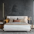 Elegant Modern Double Bed With Soft Pillows And Sea View Bedroom Interior