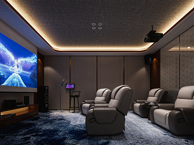 Modern Video Room Cinema Private Cinema Screening Hall Massage Chair Single Person Sofa Starry Top 3d model