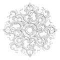 European-style lamp panel gypsum component carved 3d model