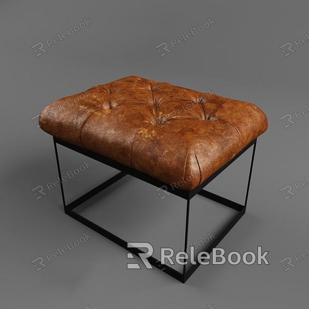 Leather Low Stool Shoe Changing Stool Sofa Stool model