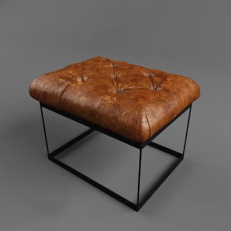 Leather Low Stool Shoe Changing Stool Sofa Stool 3d model