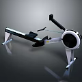 Modern Rowing Machine With Fan Resistance Black White Design And Sturdy Frame