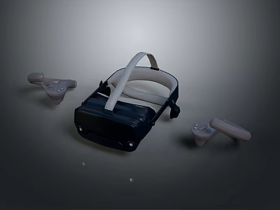 Advanced VR Headset Electronic Device With Controllers For Immersive Virtual Reality 3d model