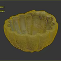 Ornate Stone Decorative Basin With Petal Shaped Rim And Rustic Finish