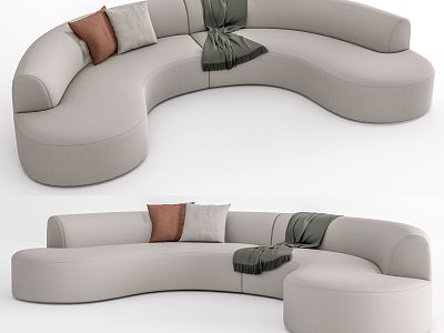 Modern Multiplayer Sofa Shaped Sofa Multiplayer Curved Sofa model