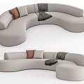 Modern Multiplayer Sofa Shaped Sofa Multiplayer Curved Sofa 3d model