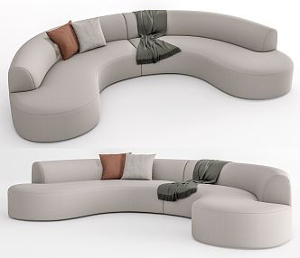 Modern Multiplayer Sofa Shaped Sofa Multiplayer Curved Sofa 3d model