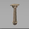 Classical Architectural Column With Fluted Shaft Ornate Capital And Decorative Base
