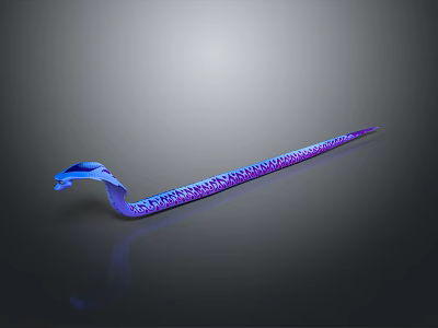 Snake Shaped Game And Movie Character With Blue And Purple Patterned Scales Smooth Texture 3d model