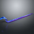 Snake Shaped Game And Movie Character With Blue And Purple Patterned Scales Smooth Texture