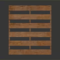 Sturdy Rustic Wooden Pallet Structure With Slatted Boards And Support Legs