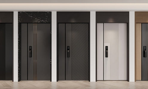 Modern security door Single door entry door 3d model