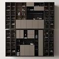 Modern Wine Cabinet Design With Multiple Shelves For Wine Bottles And Glasses