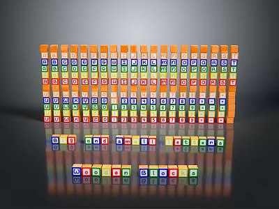 Colorful Alphabet Blocks As Children's Educational Household Toys With Vibrant Letters 3d model