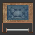 Modern Single Sofa With Wooden Frame Blue Padded Cushion And Golden Accent Design