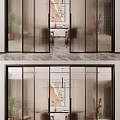 Modern Interior Design With Glass Sliding Doors For Living And Dining Area