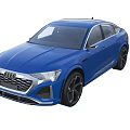 Blue Audi SUV Car With Modern Design Sleek Exterior And Sporty Look
