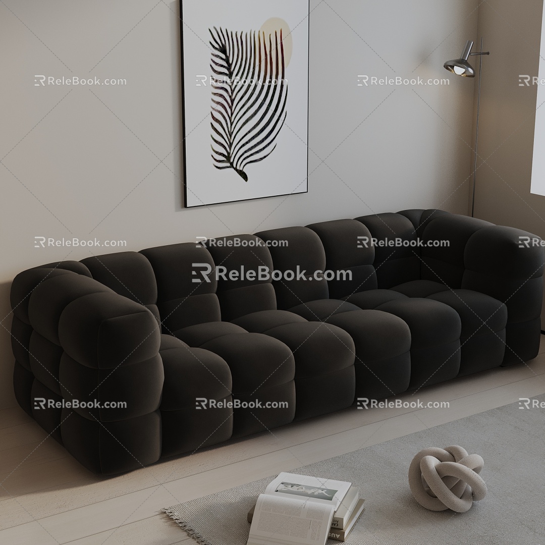 Three-seat sofa 3d model