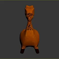 Game And Movie Character Orange Animal Shaped Figure With Curved Horns Black Eyes And Legs