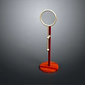Functional Standing Towel Holder With Smooth Wooden Base And Circular Metal Ring