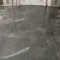 Glossy Gray Marble Textured Floor Tiles In Large Scale Interior 3d model