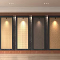 Modern Interior Decorative Screens With Multiple Wooden Frames And Various Panel Textures 3d model