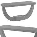 Modern Console Table With Wooden Frame Gold Metal Accents And Black Countertop