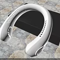 White Wearable Neck Air Conditioner Fan With Modern Design And Air Vents