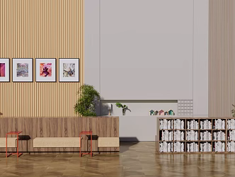 Modern bookcase 3d model