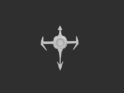 White Cross Shaped Throwing Weapon With Four Arrow Tips And Circular Center 3d model