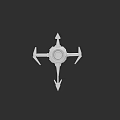 White Cross Shaped Throwing Weapon With Four Arrow Tips And Circular Center