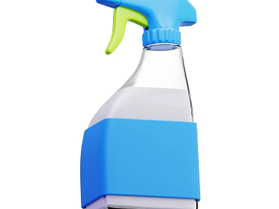 Household Cleaning Spray Bottle With Blue Green Design And Transparent Body For Daily Use 3d model