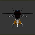 Detailed 3D Orange Fighter Aircraft Model With Cockpit Wings And Landing Gear