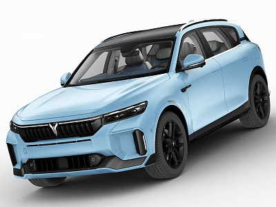 Light Blue Modern SUV Featuring Black Roof Black Wheels And Sleek Exterior Design 3d model