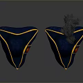 Daily Living Blue Hats Featuring Yellow Trim Red Badge and Black Feather