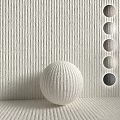 White Vertical Striped Sphere Component With Textured Wall And Color Options 3d model