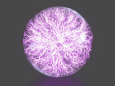 Purple Spherical Decorative Ornament Set with Intricate Branch-like Texture for Home Interior Decoration 3d model