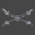 Sci Fi Spaceship Game Movie Character With Metallic Body And Multiple Engines