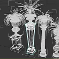 Green Ornamental Plants in Decorative Pots with Various Heights and Designs