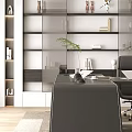 Sleek Modern Black Executive Office Desk With Side Storage Cabinet For Bright Spacious Home Office