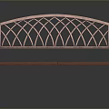 Wooden Seat And Metal Frame Bench Featuring Arched Lattice Back Design For Outdoor Use