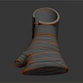 Orange And Gray Striped Half Finger Gloves For Daily Use With Comfortable Fit