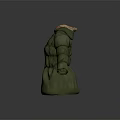Game Movie Character Green Winter Coat with Brown Fur Collar 3D Model Design