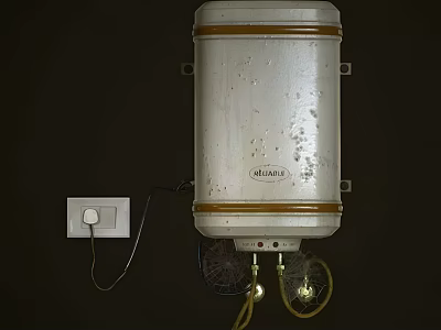Hailea White Electric Water Heater For Home Daily Use With Wall Mounted Switch 3d model