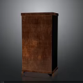 Red Textured Cabinet Furniture With Vertical Structure And Short Support Legs