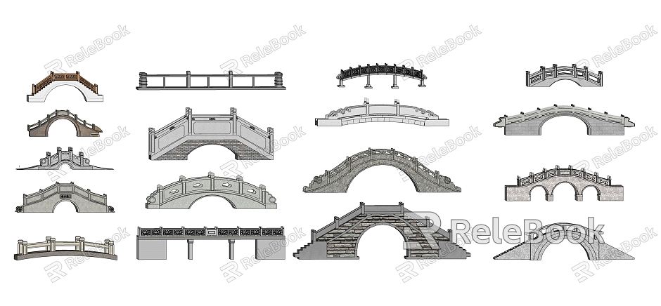 Chinese Bridge Stone Bridge model