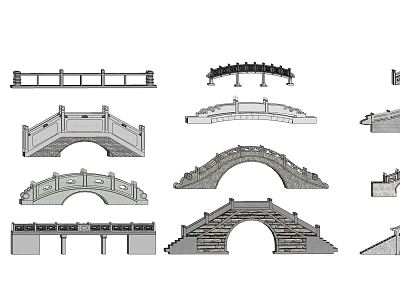 Chinese Bridge Stone Bridge model